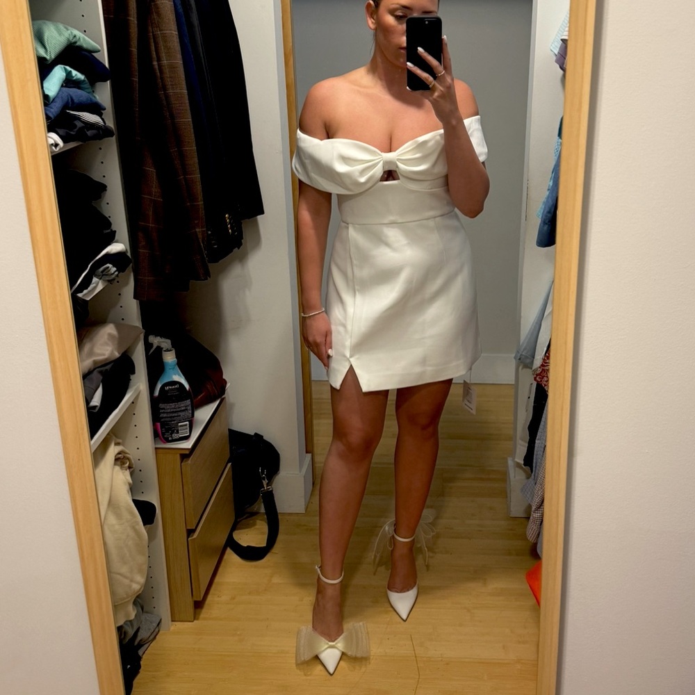 Self-Portrait Bow Mini Dress - Size 10 - worn once